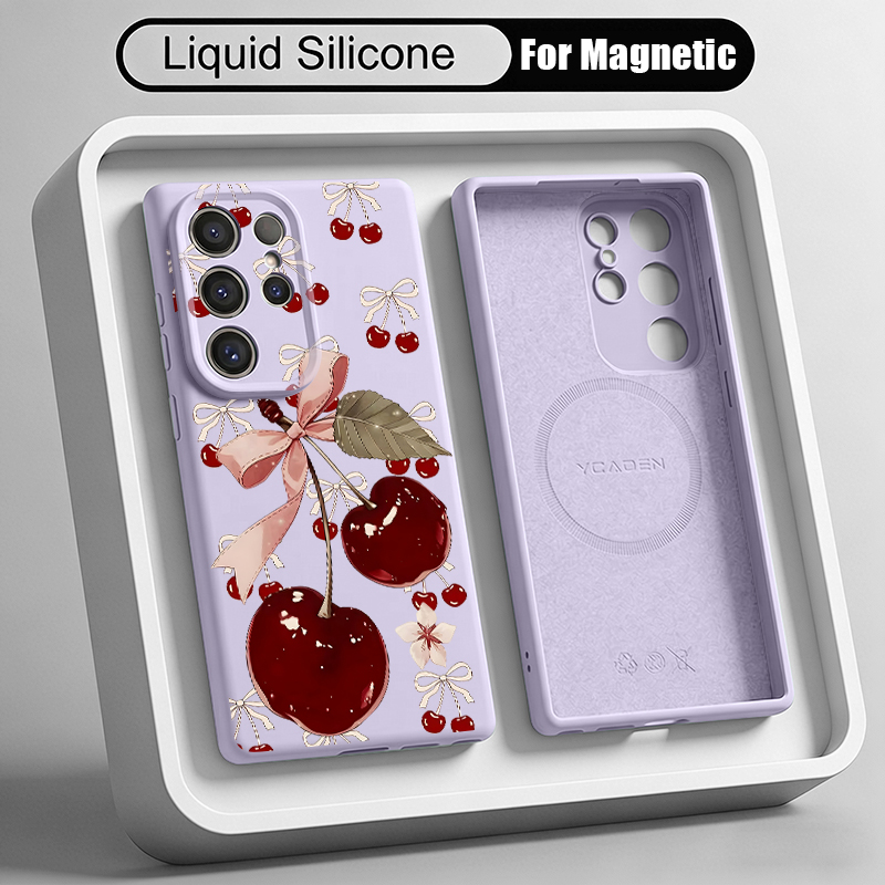 Kersenpatroon Vloeibare Silico - Liquid Silicone Magnetic Phone Case recensie en prijs