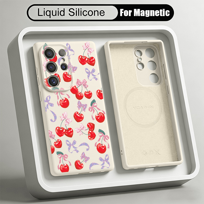 Kersenpatroon Vloeibare Silico - Liquid Silicone Magnetic Phone Case recensie en prijs