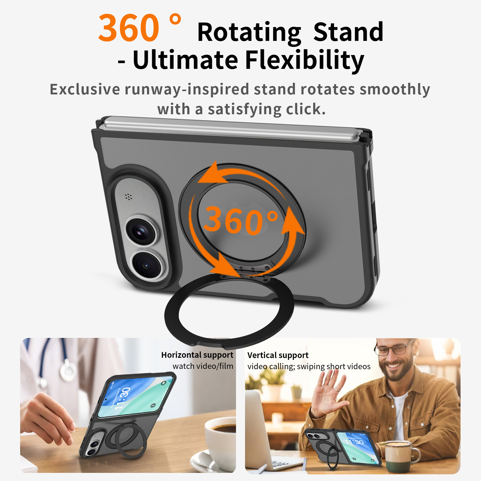 360 °   Magnetische houder, ma - Matte Hard Pc Back Case recensie en prijs